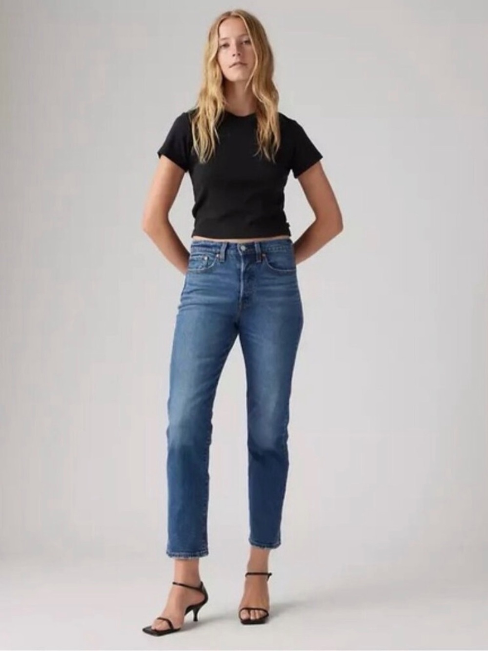 Levi’s Wedgie Straight Jeans 29 Medium Wash High Rise Stretch Denim W29 L28